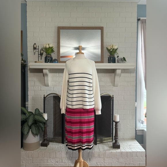 Lilla P Striped Rib Raglan Sweater - size XL - Picture 3 of 10